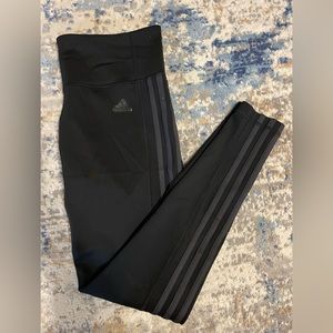adidas Black High-Waist 3-Stripe Leggings